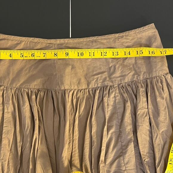 a.n.a Floral Embroidered Khaki Full Midi Cotton Skirt Size 12P - Picture 8 of 9